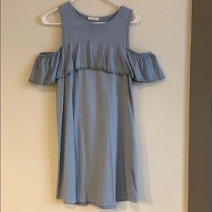 Baby blue cold shoulder dress
